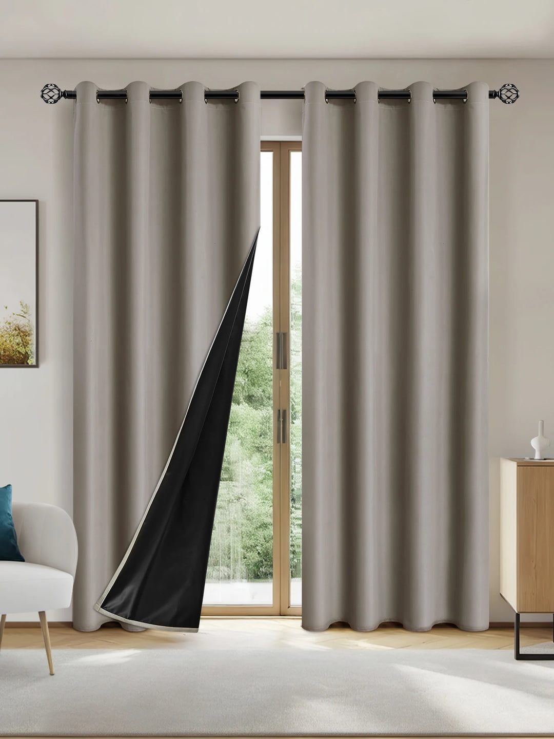 Solid Privacy Blackout Drapes with Curtain Grommets - Swane Shop