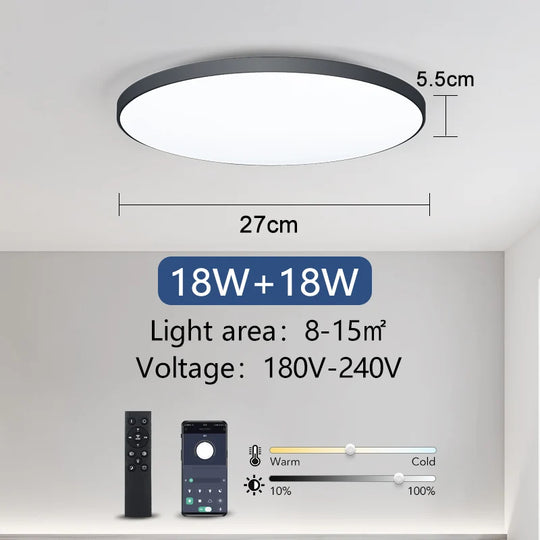 Smart LED Ceiling Light with Dimmable Remote Control - Swane Shop