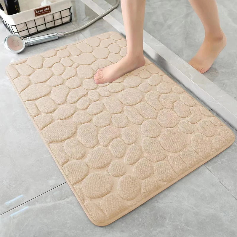 Absorbent Non-Slip Memory Foam Pebble Bath Rug - Swane Shop