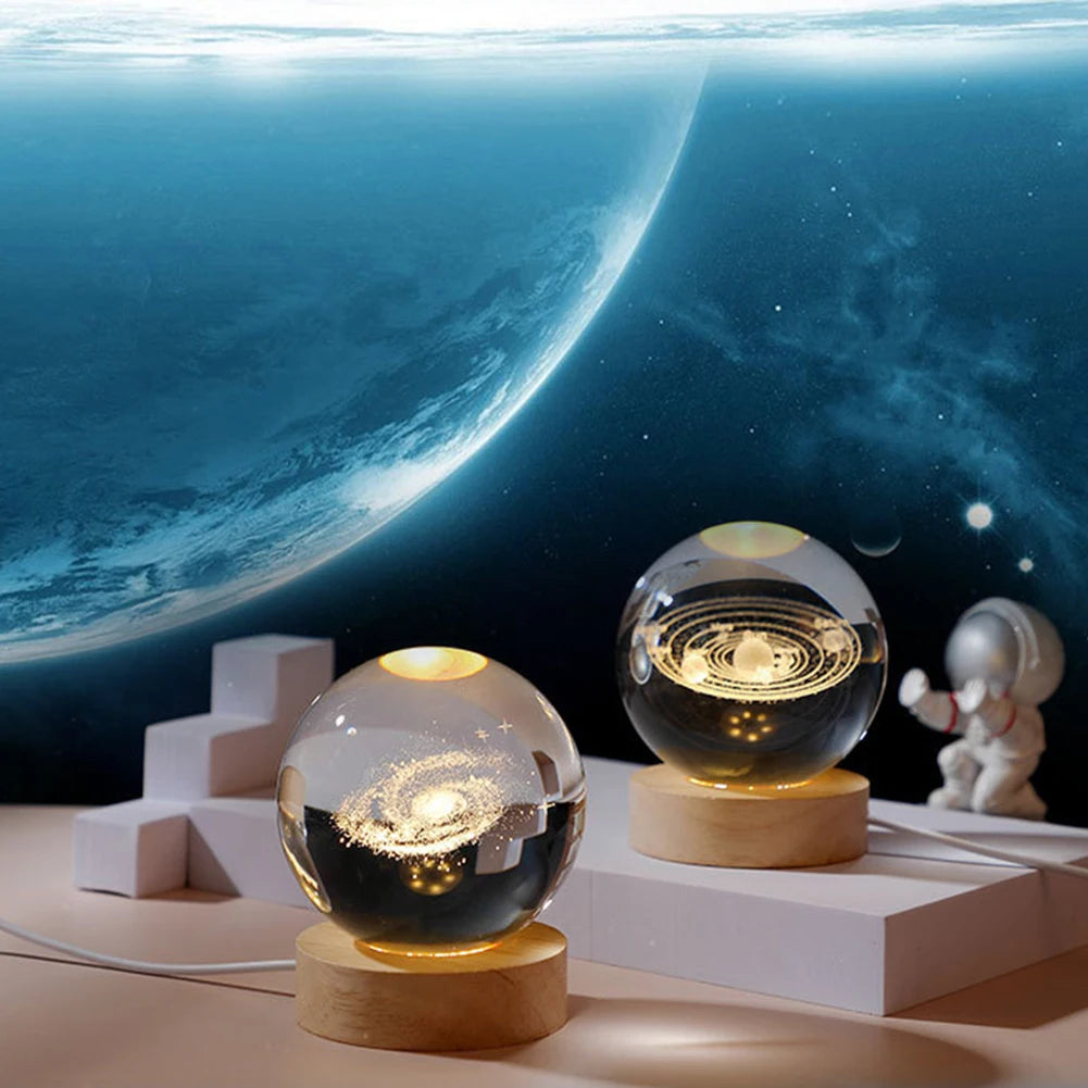 3D Galaxy and Planetary Projection Crystal Ball - Swane Shop