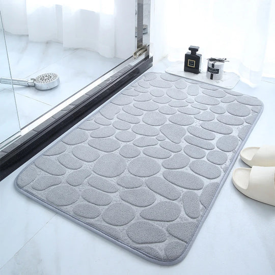 Absorbent Non-Slip Memory Foam Pebble Bath Rug - Swane Shop