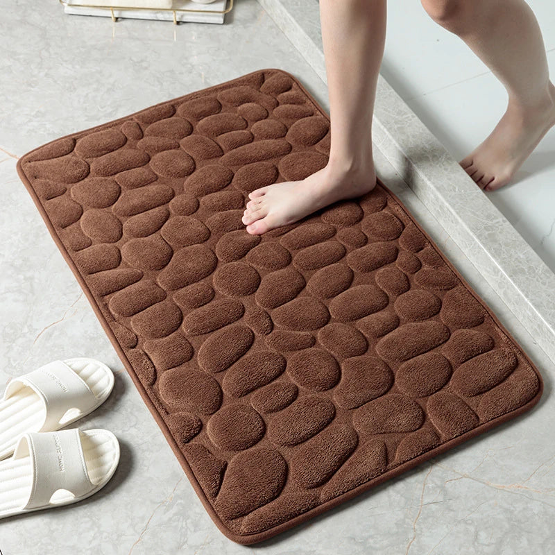 Absorbent Non-Slip Memory Foam Pebble Bath Rug - Swane Shop