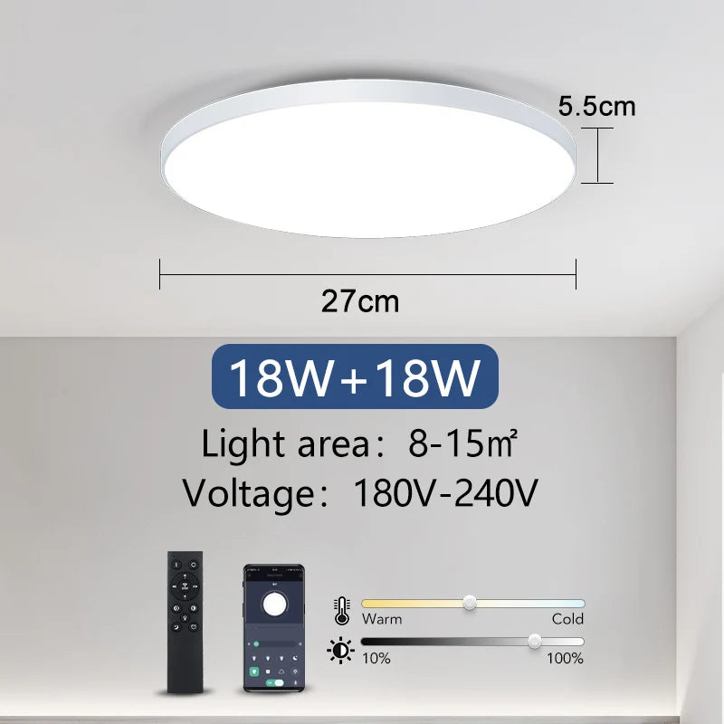 Smart LED Ceiling Light with Dimmable Remote Control - Swane Shop