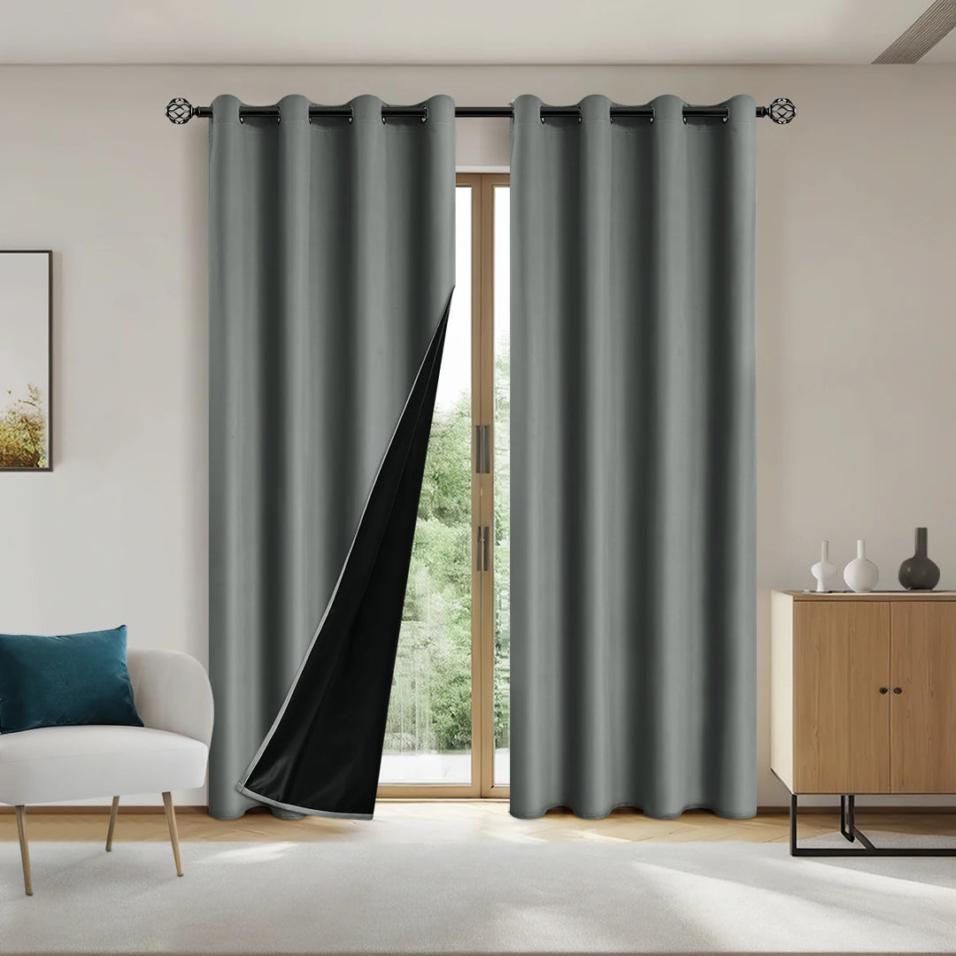 Solid Privacy Blackout Drapes with Curtain Grommets - Swane Shop