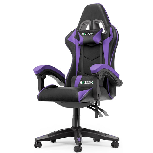 Leather Computer Desk Gaming Chair with Headrest and Lumbar Support - Swane Shop