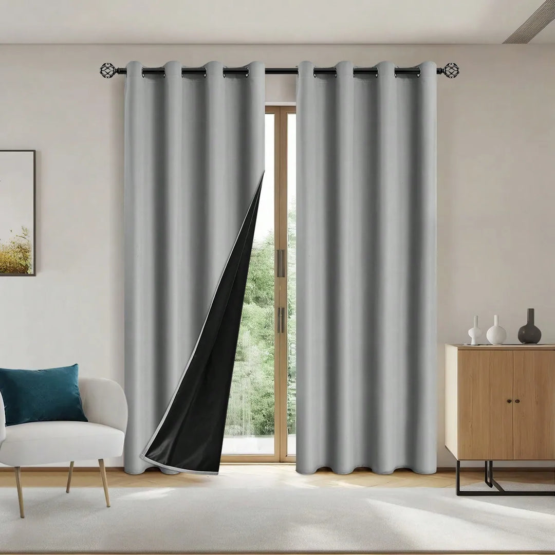 Solid Privacy Blackout Drapes with Curtain Grommets - Swane Shop