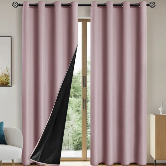 Solid Privacy Blackout Drapes with Curtain Grommets - Swane Shop