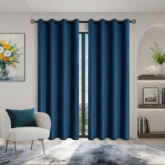 Solid Privacy Blackout Drapes with Curtain Grommets - Swane Shop