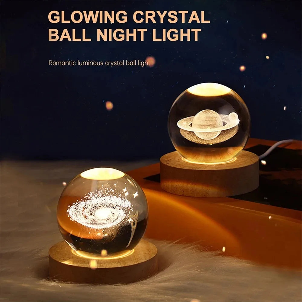 3D Galaxy and Planetary Projection Crystal Ball - Swane Shop