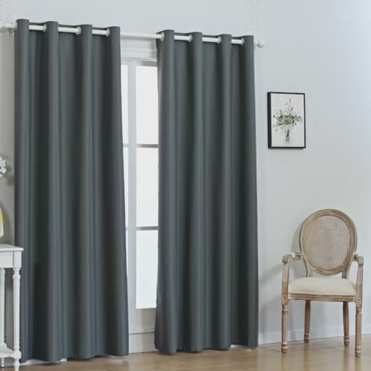 Solid Privacy Blackout Drapes with Curtain Grommets